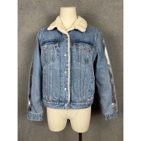Levi's Jackets & Blazers - Levis Women's Original Trucker Jacket Denim Sherpa Lining Shine Theory Small NWT